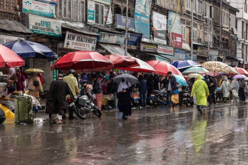 rain bring respite after intense heat in kashmir