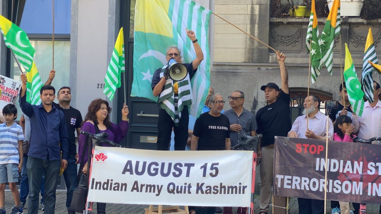 Protest in front of Indian Embassy in Brussels-15Aug2024